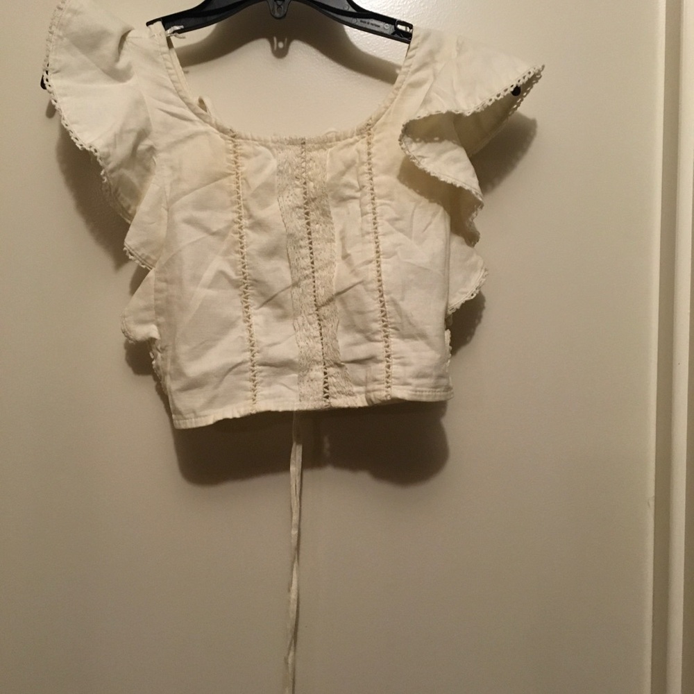Elegant Cream Ruffle Top